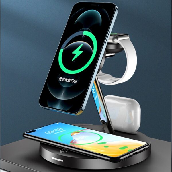 iQuick Multi Function Wireless Charger With LED Ambient-Black - Image 2
